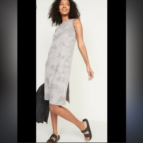 Old Navy Dresses & Skirts - Old Navy Vintage Sleeveless Tie-Dye Midi T-Shirt Shift Dress Size XL